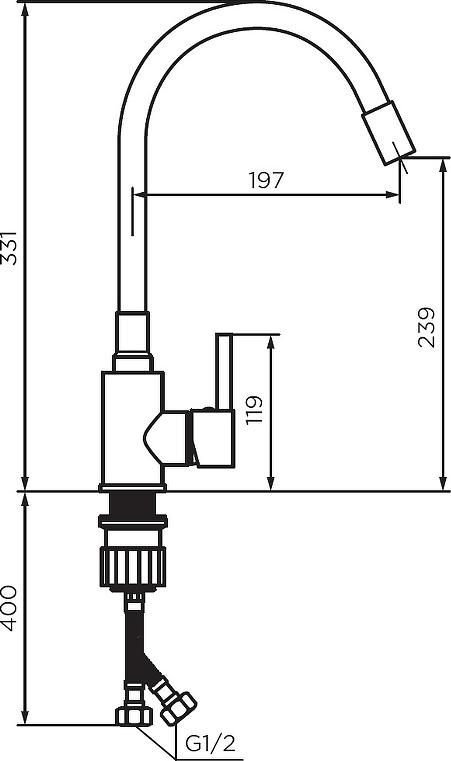 Смеситель для кухни Dorff Logic D3007622, хром/черный