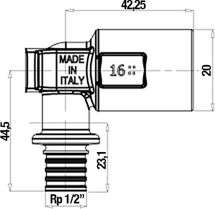 Водорозетка Stout SFA 0032 20xRp 1/2" аксиальная