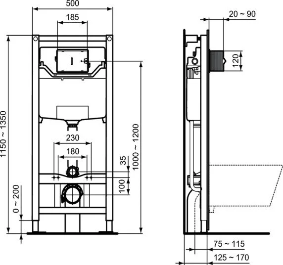 Инсталляция Ideal Standard с унитазом Esedra AquaBlade T386001, сиденье микролифт, комплект (T387301)