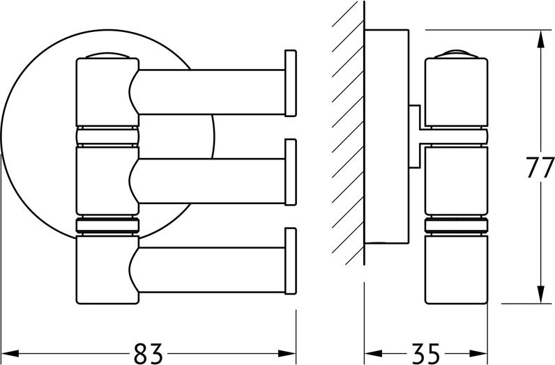 Крючок Ellux Elegance ELE 003 поворотный