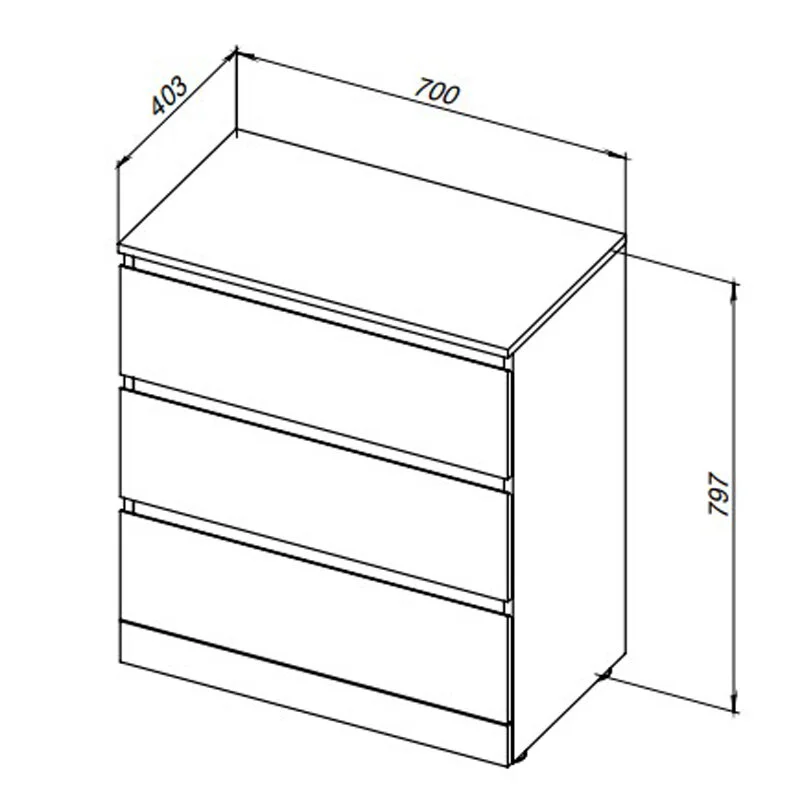 Комод Aquanet Сканди 302550 коричневый