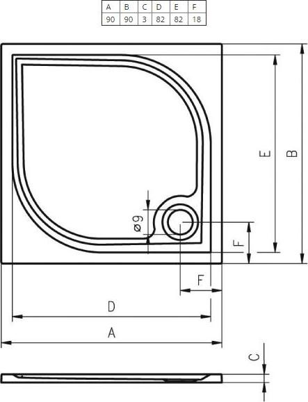 Душевой поддон Riho Kolping DB21 90x90 см белый + сифон, D004005005