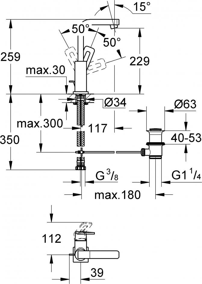 Смеситель Grohe Quadra 23297000 для раковины