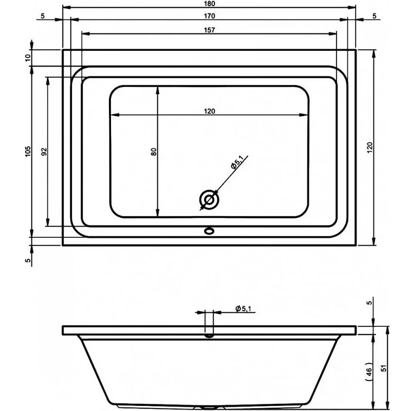 Акриловая ванна Riho Castello BB7700500000000 белый