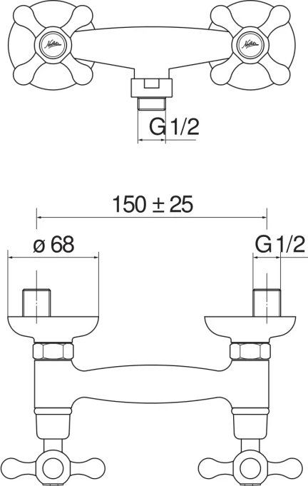 Смеситель для душа Nobili Grazia GRC5003/1BR, бронза