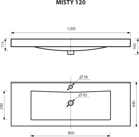 Тумба под раковину Misty София П-Соф01120-011Пр 120 см