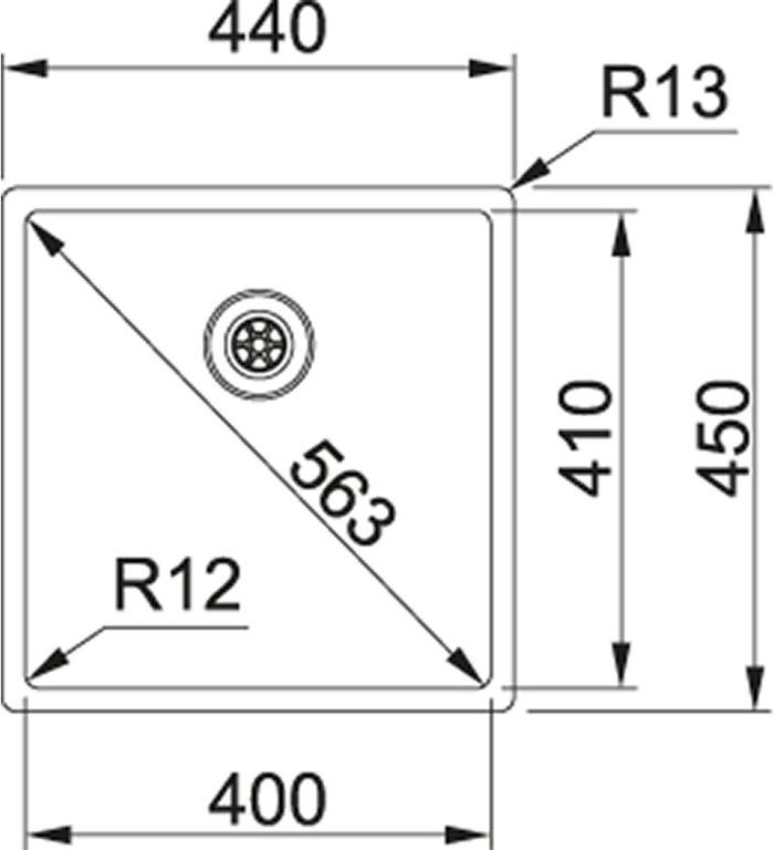 Кухонная мойка 44 см Franke Box BXX 210/110–40 127.0453.654, нержавеющая сталь