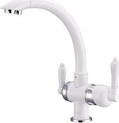 Белый смеситель Zorg Sanitary ZR 327 YF CHROME WHITE