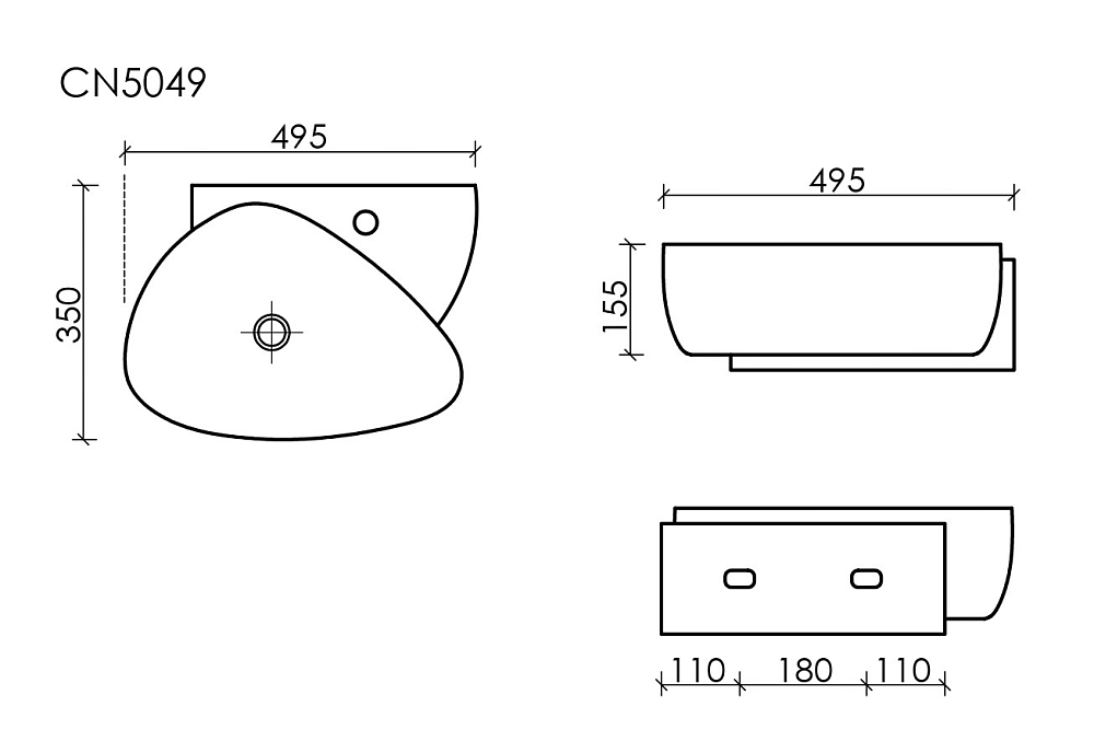 Раковина подвесная Ceramica Nova Element CN5049 белый