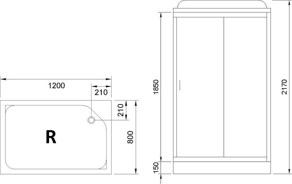 Душевая кабина 120х80 см Royal Bath HP RB8120HP4-MM-R стекло матовое