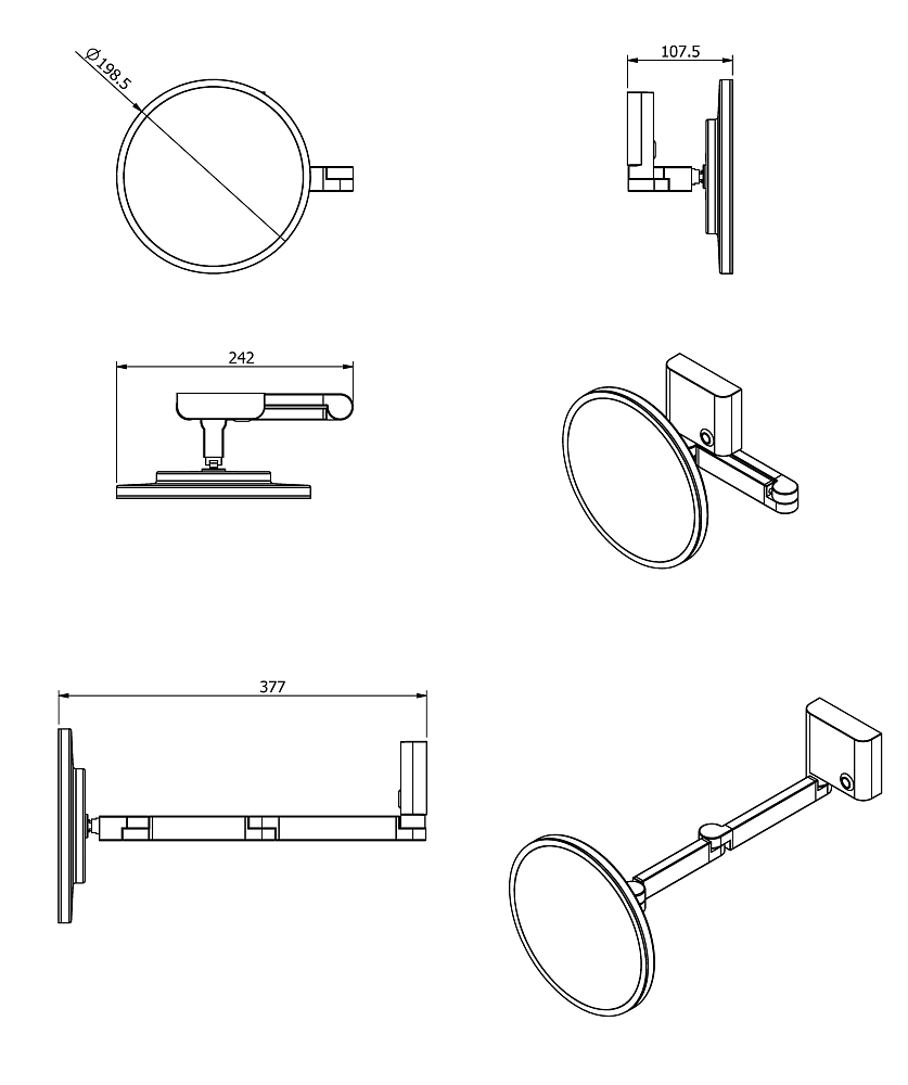 Зеркало Langberger Accessories 82185-3S хром