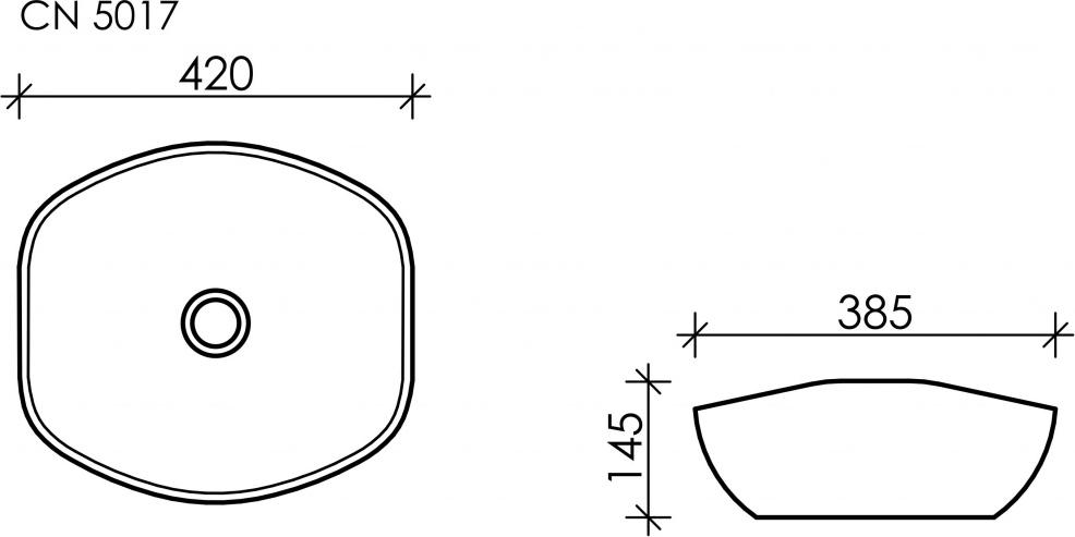 Раковина накладная 42 см Ceramica Nova Element CN5017, белый