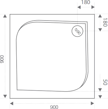 Поддон для душа Good Door Квадро 90x90 с ножками и экраном