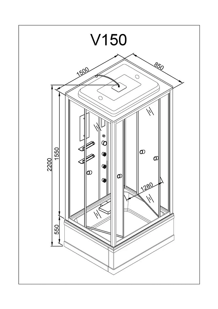 Душевая кабина Deto V V150