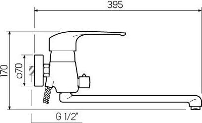 Смеситель для ванной РМС SL50-006E, хром