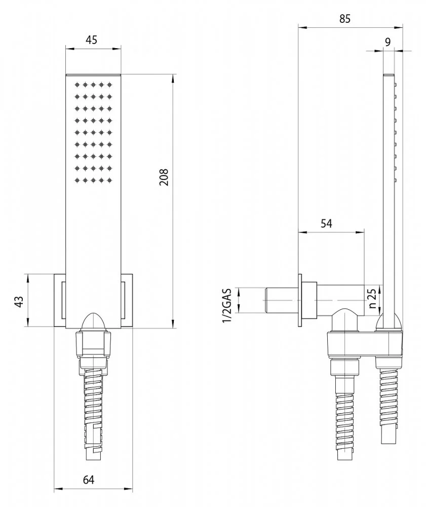 Душевая лейка Bossini Flat One C13001.030 хром