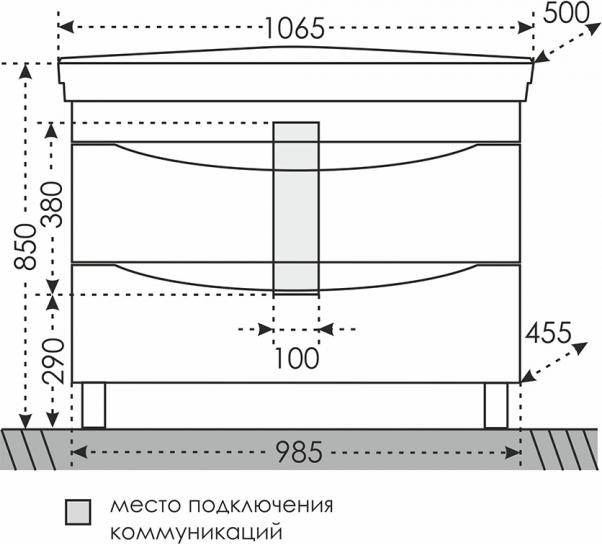 Тумба под раковину СанТа Сатурн 700200 98.5 см белый