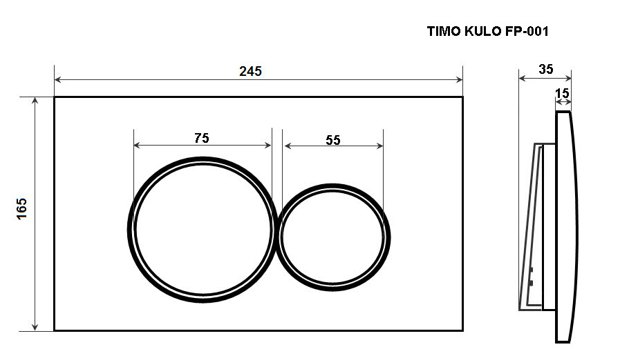 Кнопка смыва Timo Kulo FP-001MB черный матовый