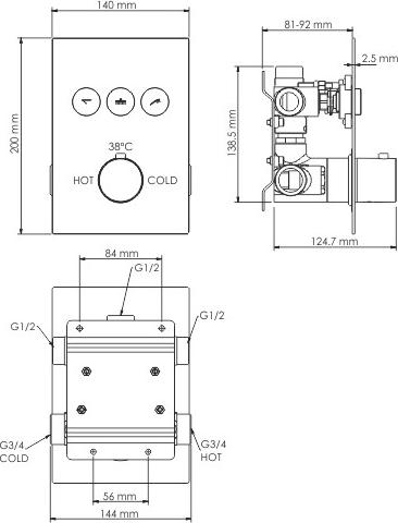 Встраиваемый комплект для душа WasserKRAFT Neime A171919, хром