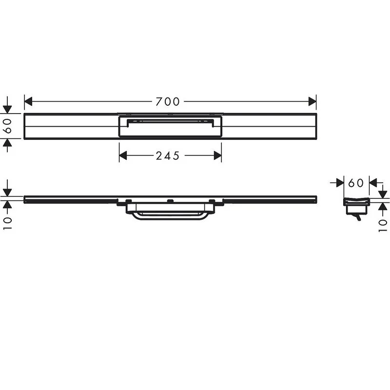 Решетка для дренажного канала Hansgrohe RainDrain Flex, 70 см, черный хром, 56043340