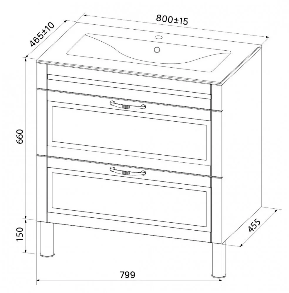 Тумба под раковину Iddis Oxford OXF80W0i95 белый