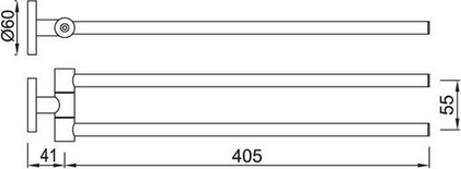 Полотенцедержатель двойной Jaquar Continental ACN-CHR-1115N хром