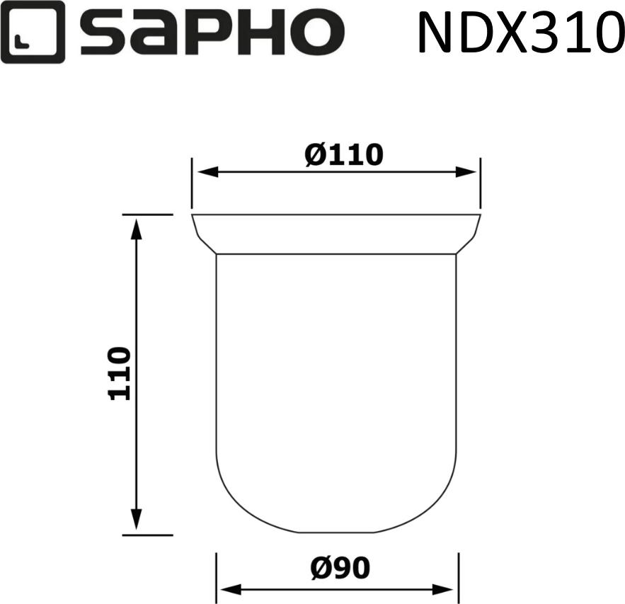 Стеклянная запасная чаша для ёршика Sapho X-Round NDX310, матовый белый