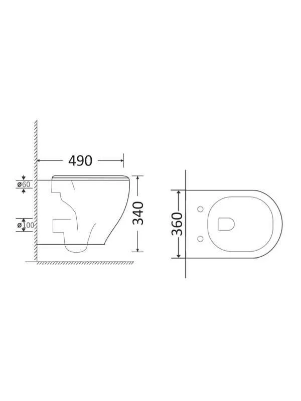 Подвесной унитаз Orange C07-100W, безободковый, крышка микролифт, белый