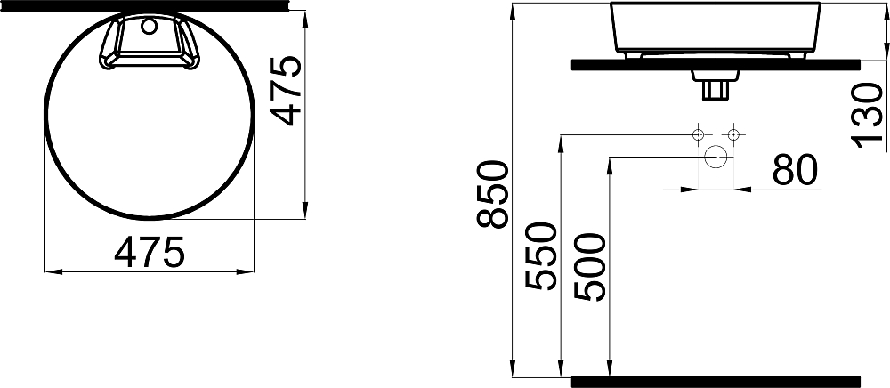 Раковина STWORKI накладная 48 K6001-0485