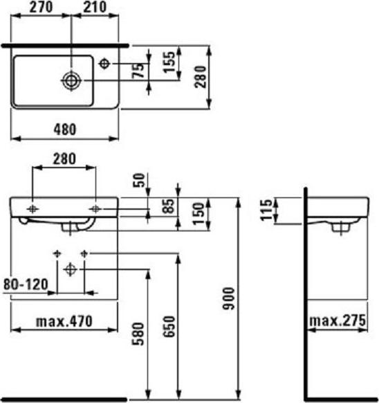 Мебельная раковина Laufen Pro 8.1595.4.000.104.1