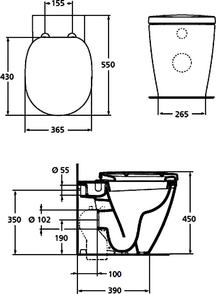 Приставной унитаз Ideal Standard Connect E803401