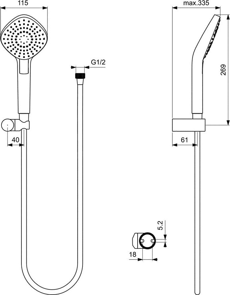 Душевой гарнитур Ideal Standard Ideal Evo B2240AA, хром