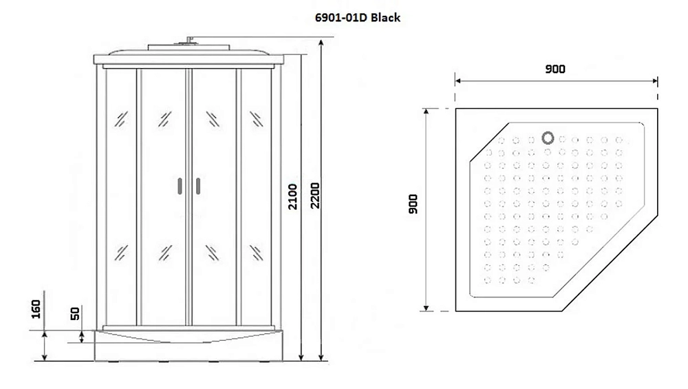 Душевая кабина Niagara Premium NG-6901-01DBLACK