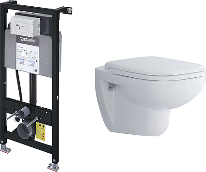 Комплект инсталляция с подвесным унитазом Duravit D-Code с сиденьем микролифт