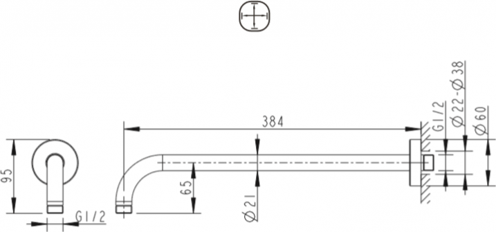 Кронштейн для душа Bravat Built-in D313C-1-RUS для душа