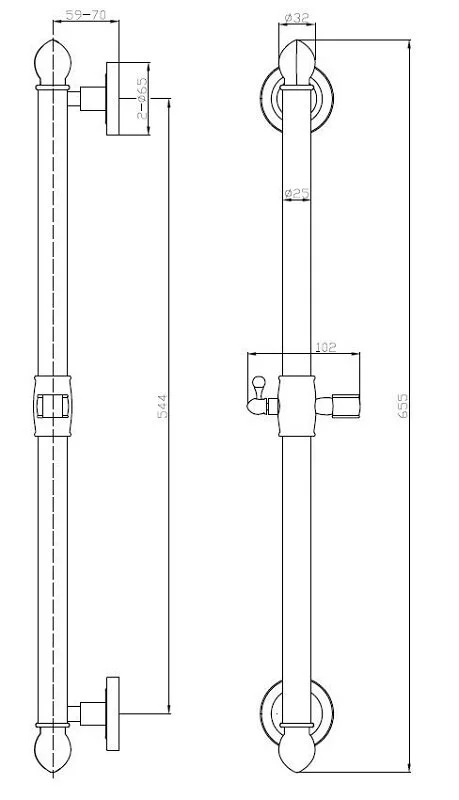 Штанга душевая Esko SRB700 бронза