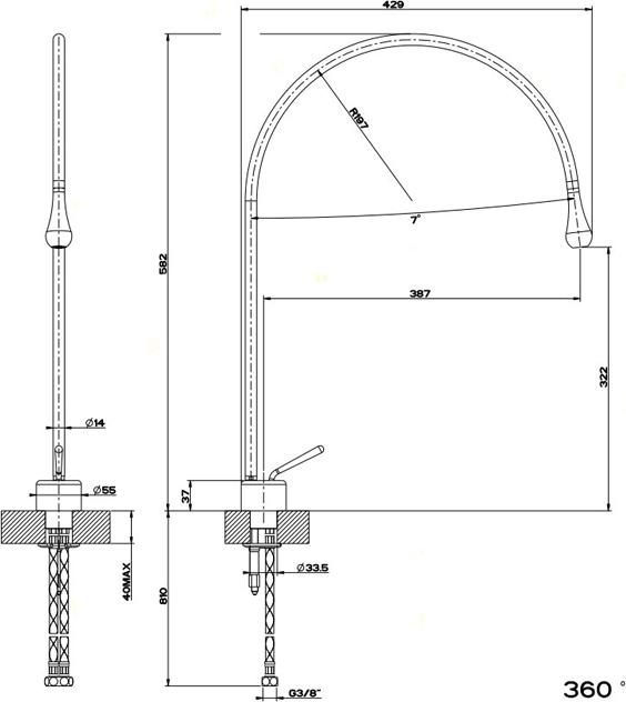 Смеситель для раковины Gessi Goccia 33603#031, хром