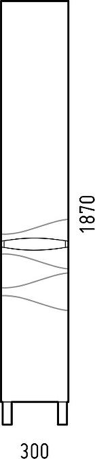 Шкаф-пенал Corozo Омаха 30 SD-00000968, металлик белый