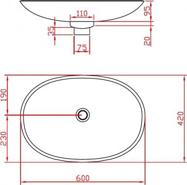 Раковина накладная ArtCeram LaFontana LFL001 01 00, белый