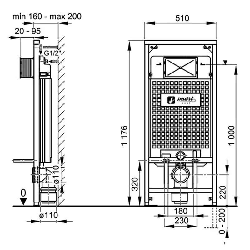 Инсталляция для унитаза Smartsant A101/1200