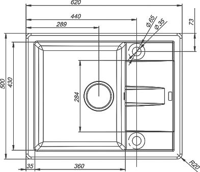 Кухонная мойка Iddis Vane G V06B621i87, чёрный матовый