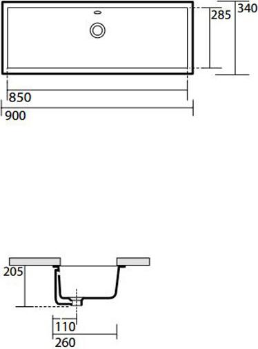 Раковина Kerasan Lavabi arredo 23001 90 см, белый