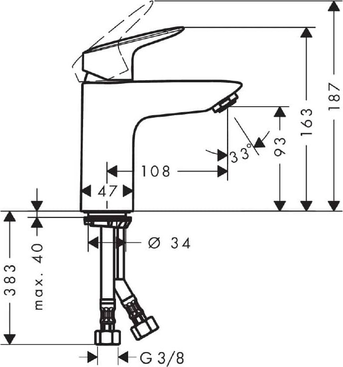 Смеситель для раковины Hansgrohe Logis 71103000, хром