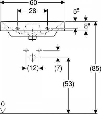 Тумба с раковиной 60 см Geberit Smyle Square 500.352.00.1-500.229.01.1 белый