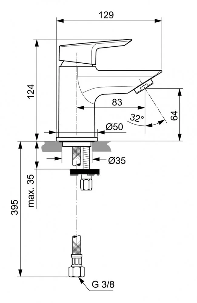 Смеситель для раковины Ideal Standard Tesi A6568AA хром