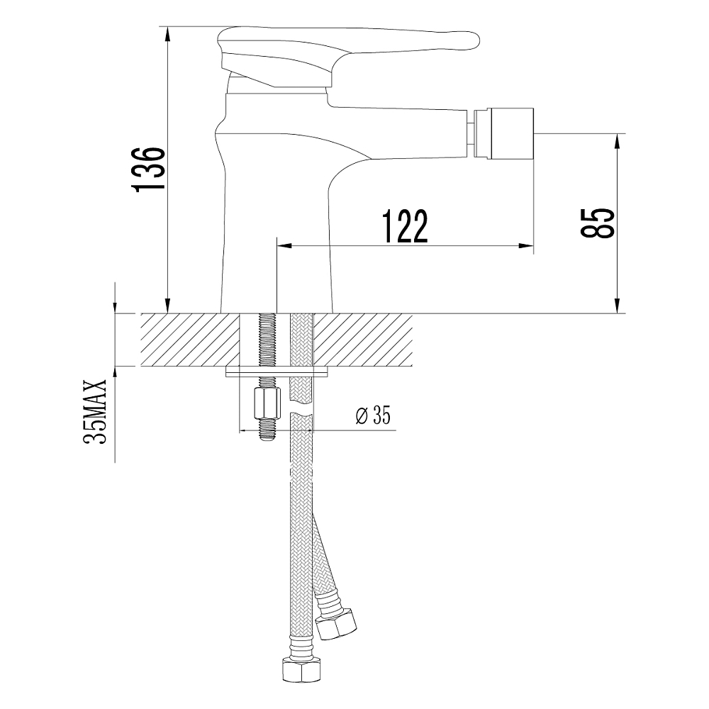 Смеситель для биде Lemark Status LM4408C хром