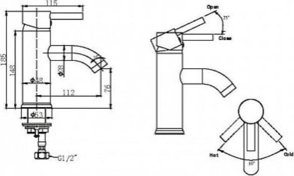 Смеситель для раковины Bravat Slim TF1332366CP-RUS