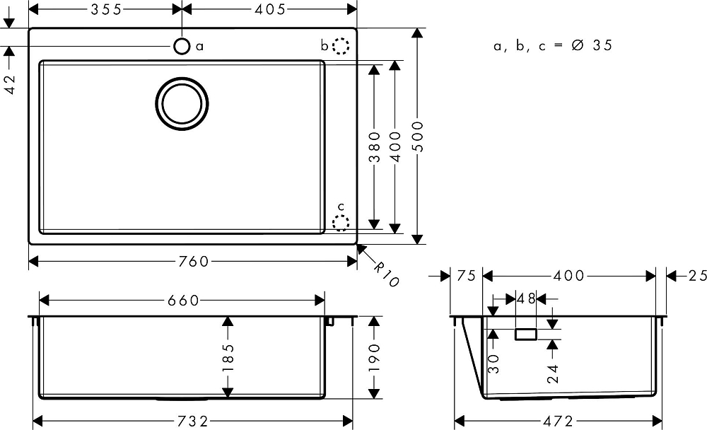 Кухонная мойка Hansgrohe S711-F660 43302800