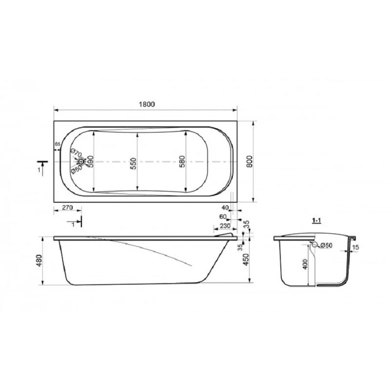 Ванна из искуственного камня Delice Triumph DLR330012 белый