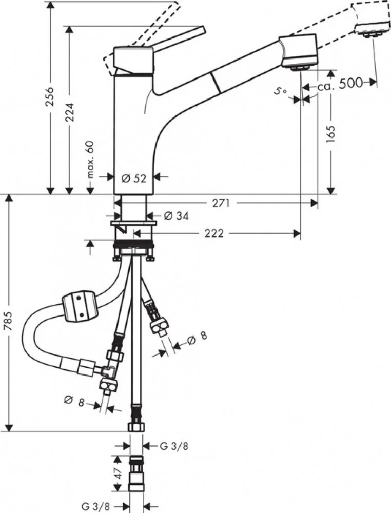 Смеситель для кухни Hansgrohe Talis Classic 32842000 хром